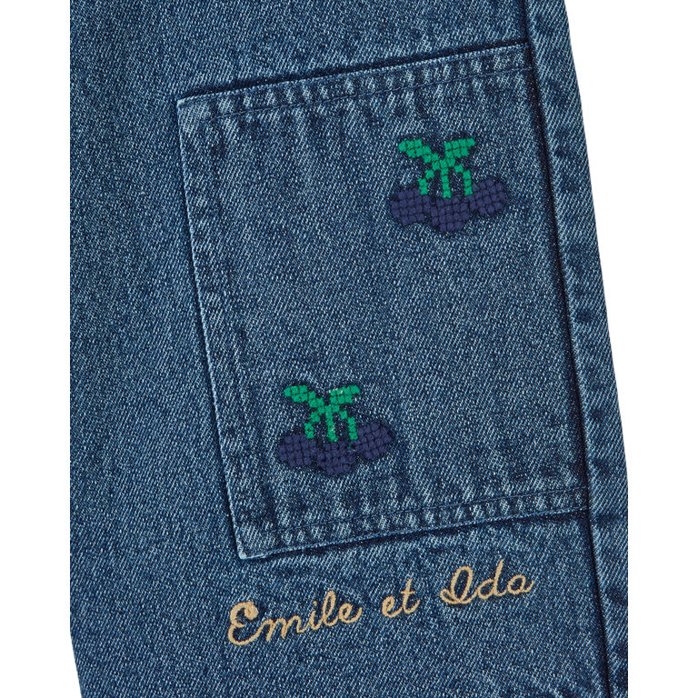 Emile et Ida EMILE ET IDA broek meisje Denim Brodé Denim