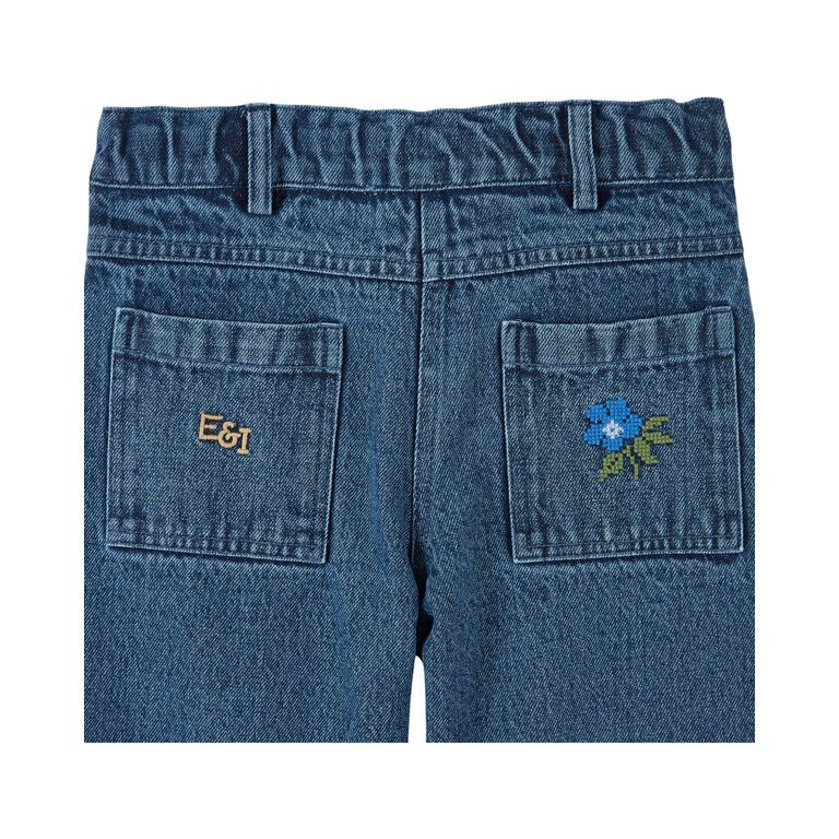 Emile et Ida EMILE ET IDA broek meisje Denim Brodé Denim