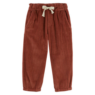 Emile et Ida PANTALON VELOURS JOGGER FILLE | ACAJOU