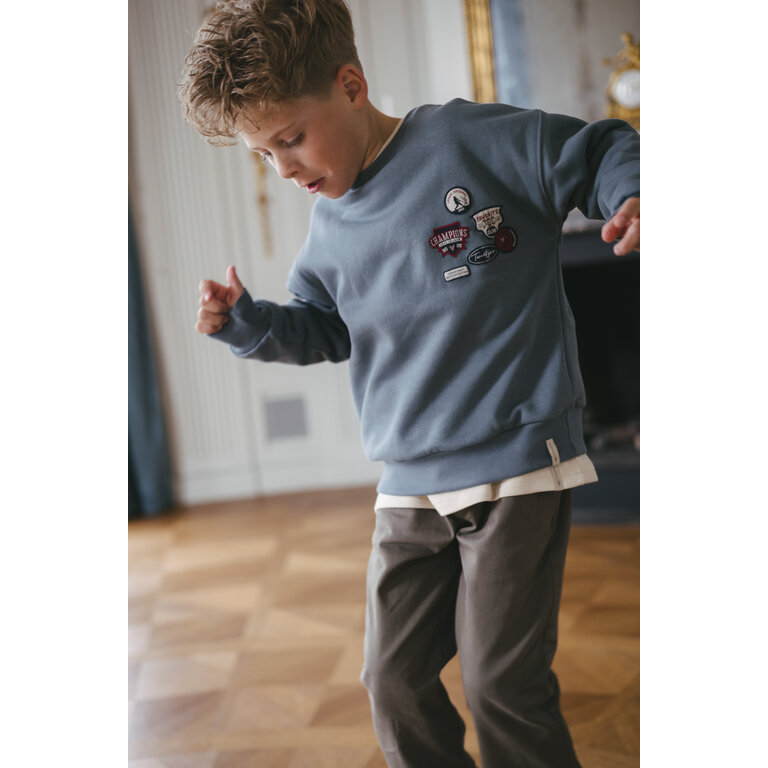Levv LEVV sweater jongen Dawson Mid Blue (middelblauw)