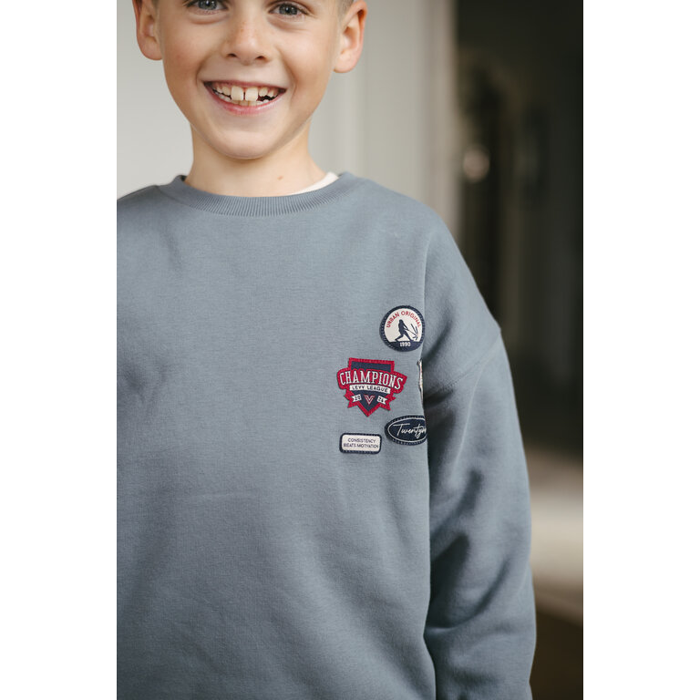 Levv LEVV sweater jongen Dawson Mid Blue (middelblauw)