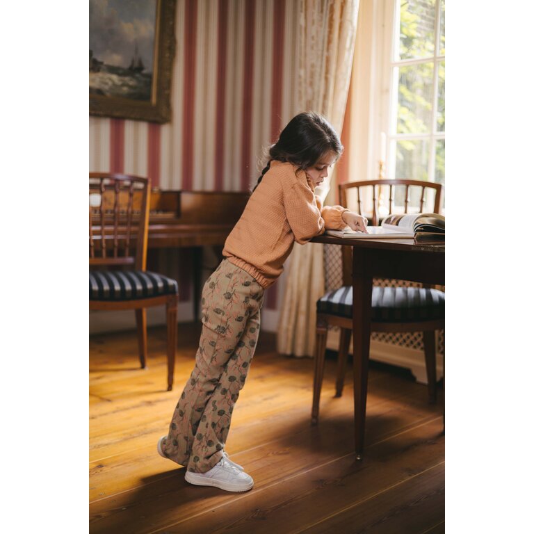 Levv LEVV broek meisje Demi AOP Coral Flower (bloemenprint)