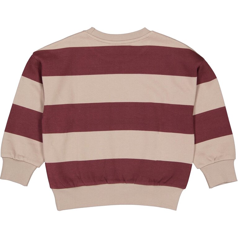 Levv LEVV sweater jongen Dax AOP Grey Stripe (bordeaux gestreept)