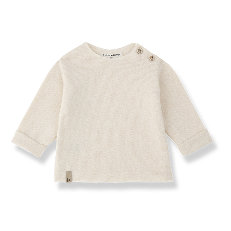 1+ in the family 1+ IN THE FAMILY T-shirt baby Carcassonne Ecru/wit