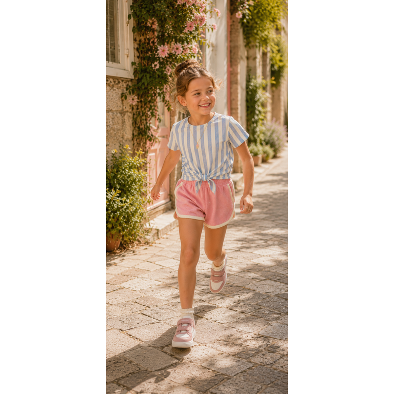The New The New korte broek meisje Tamira Terry Shorts Cashmere Rose (donkerroze)