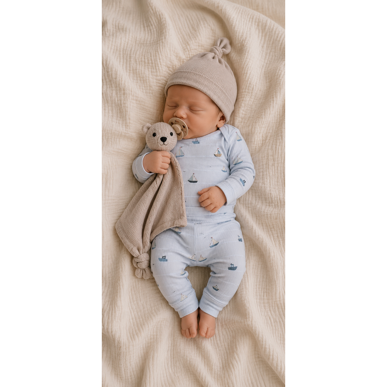 Fixoni Fixoni legging baby rib Artic Ice blauw broekje