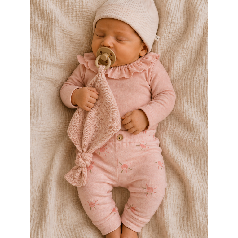 PLAY UP PLAY UP rib legging meisje Floral (roze met bloemenprint)
