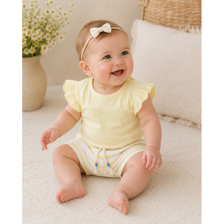 1+ in the family 1+ IN THE FAMILY korte broek baby Portinatx Lemon geel