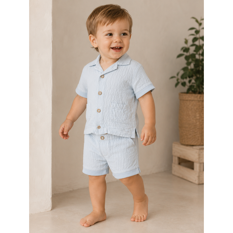1+ in the family 1+ IN THE FAMILY korte broek baby Argos Misty Blue blauw