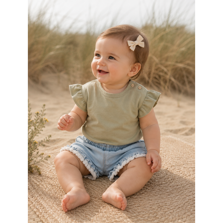 PLAY UP PLAY UP denim korte broek meisje (lichtblauw)