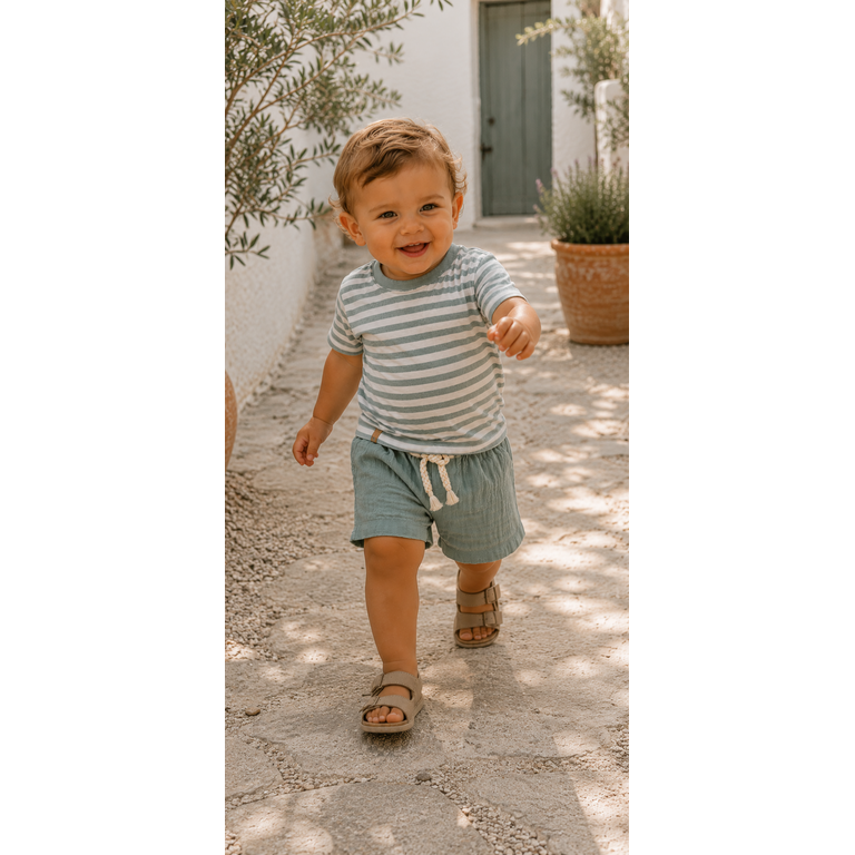 1+ in the family 1+ IN THE FAMILY korte broek baby Verges Iceberg blauw