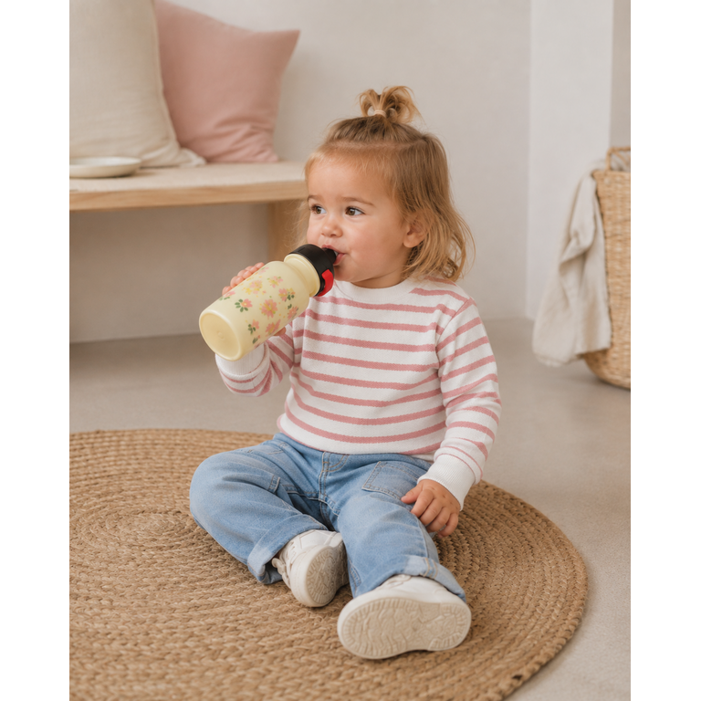 1+ in the family 1+ IN THE FAMILY trui baby Marroig Strawberry roze sweater gestreept