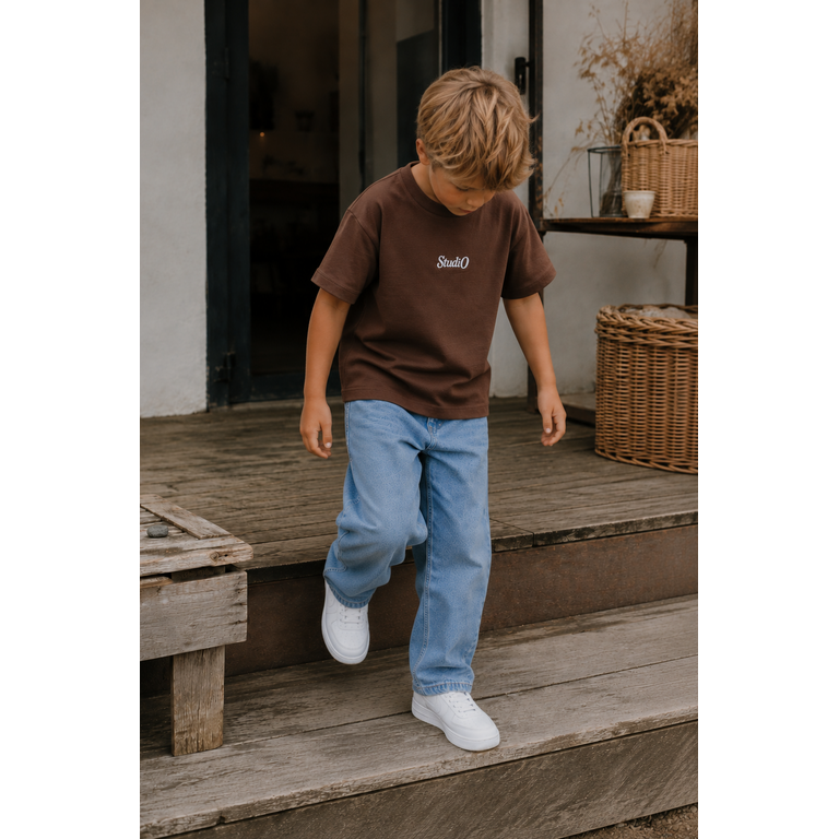 The New THE NEW T-shirt jongen Varl OS Chestnut (kastanjebruin)