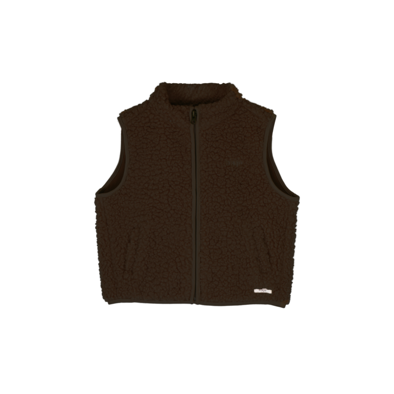 Baje Studio BAJE teddy gilet jongen Myso Brown Choco (chocoladebruin)