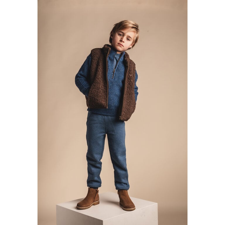 Baje Studio BAJE teddy gilet jongen Myso Brown Choco (chocoladebruin)
