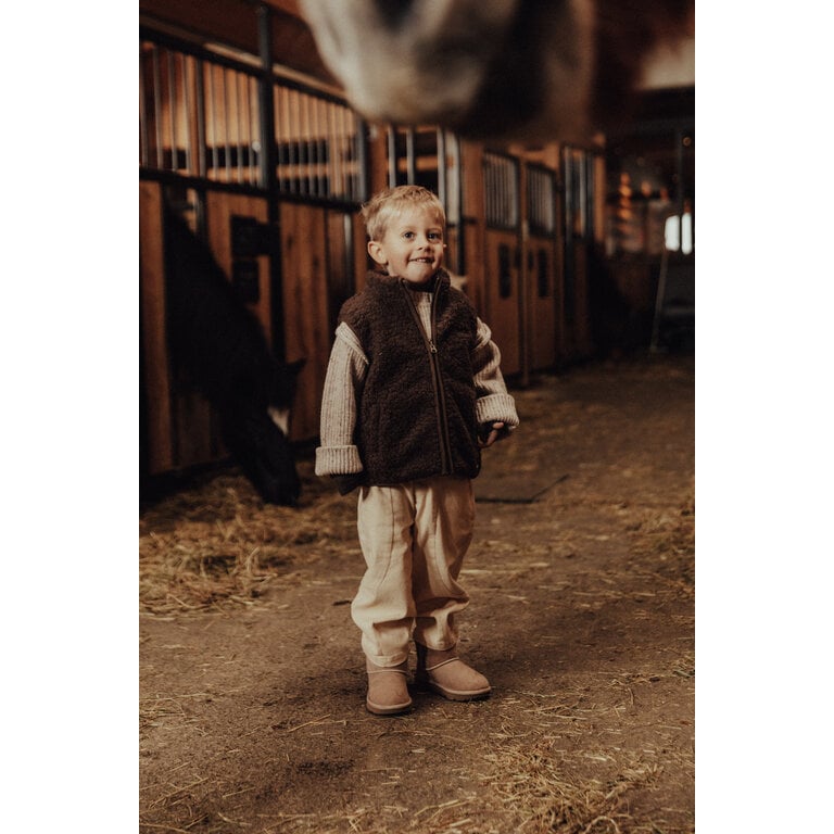 Baje Studio BAJE teddy gilet jongen Myso Brown Choco (chocoladebruin)