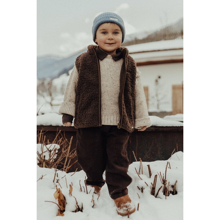 Baje Studio BAJE teddy gilet jongen Myso Brown Choco (chocoladebruin)