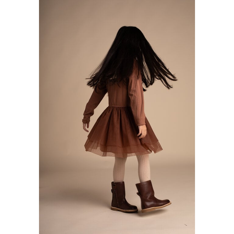 Baje Studio BAJE jurk meisje Junna Copper Brown (koperbruin)