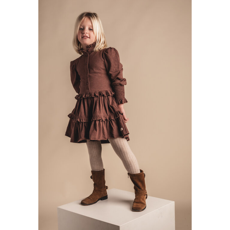 Baje Studio BAJE jurk meisje Moule Copper Brown (koperbruin)