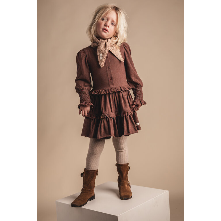 Baje Studio BAJE jurk meisje Moule Copper Brown (koperbruin)
