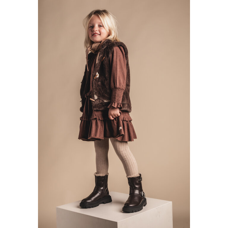 Baje Studio BAJE jurk meisje Moule Copper Brown (koperbruin)