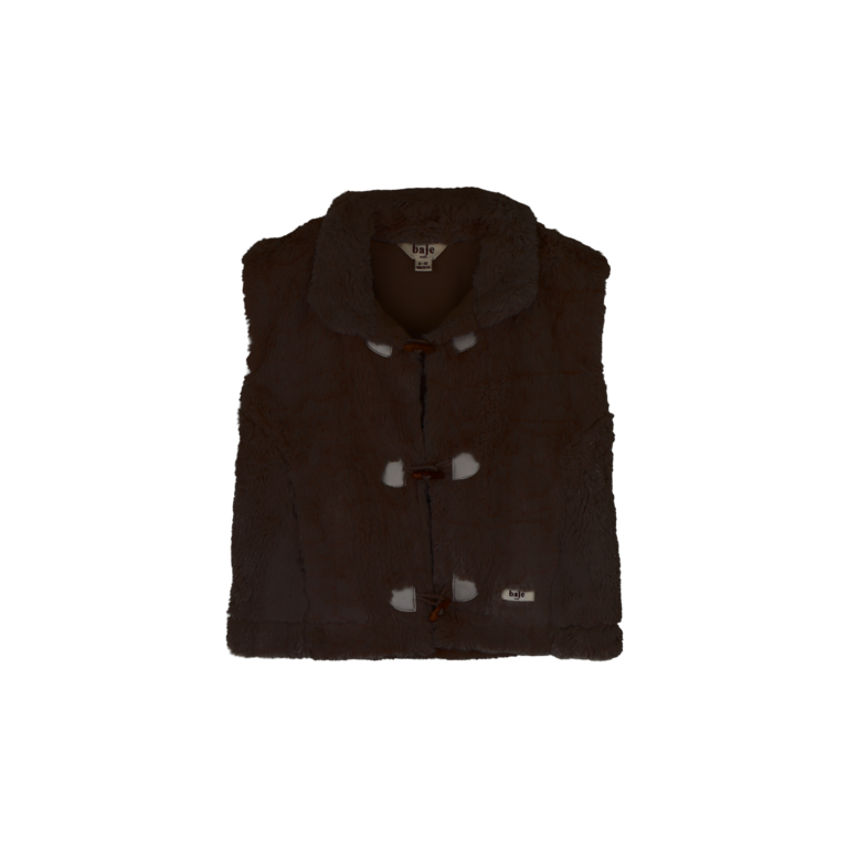 Baje Studio BAJE teddy gilet meisje Meddox Brown Choco (chocoladebruin)