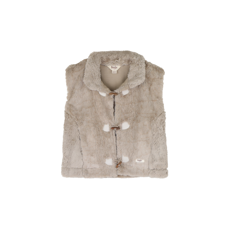 Baje Studio BAJE teddy gilet meisje Meddox Taupe Light (lichttaupe)
