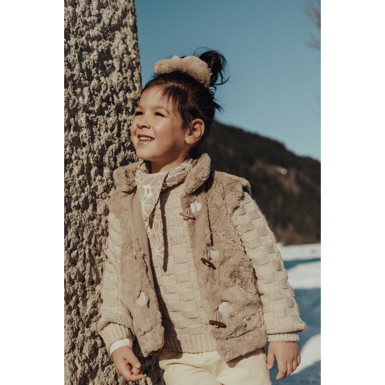 Baje Studio BAJE teddy gilet meisje Meddox Taupe Light (lichttaupe)