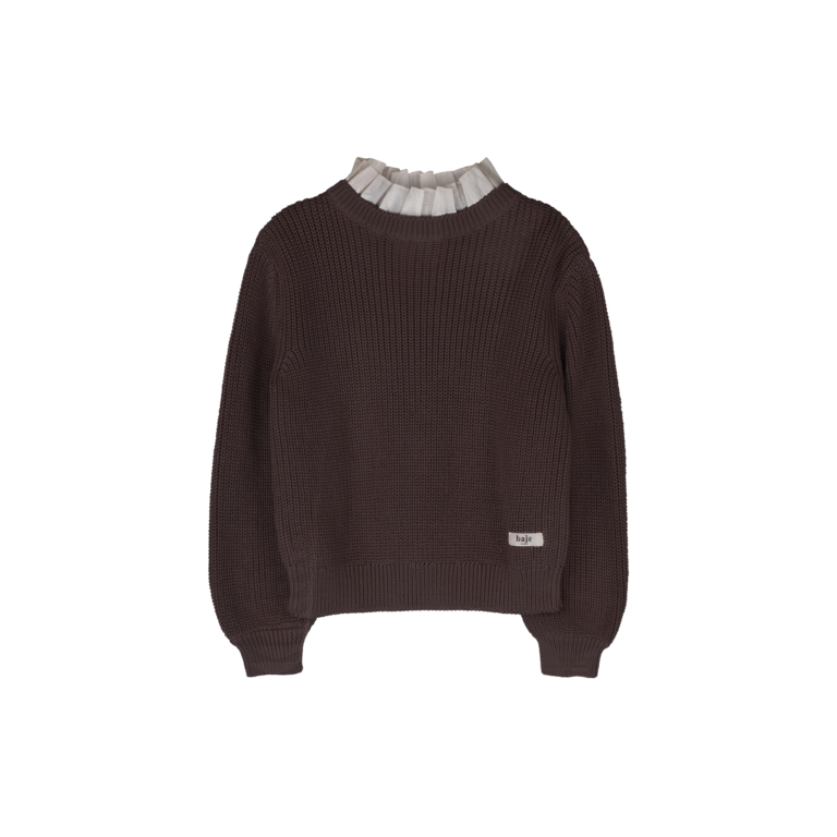 Baje Studio BAJE gebreide sweater meisje Mai Brown Choco (chocoladebruin)
