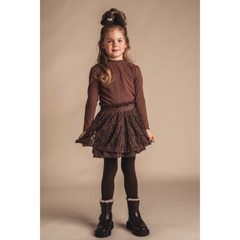 Baje Studio BAJE rokje meisje Essie Brown Choco (chocoladebruin)