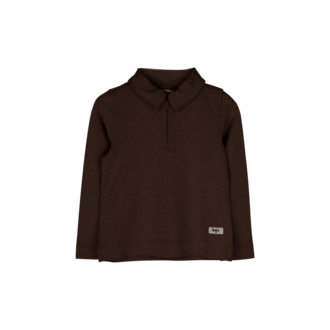 Baje Studio Ferry | Polo longsleeve | Brown choco