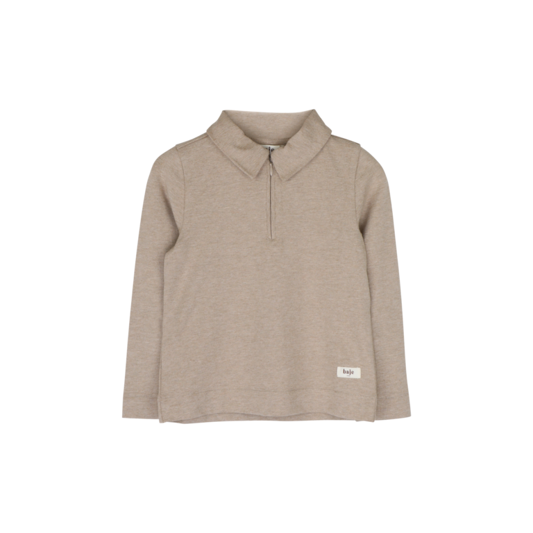 Baje Studio BAJE polo longsleeve jongen Ferry Taupe Light (lichttaupe)