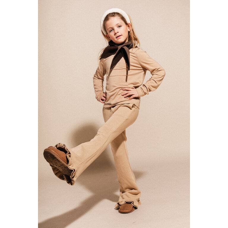 Labo de Colores LABO DE COLORES flared broek flare broek meisje Lexa Taupe