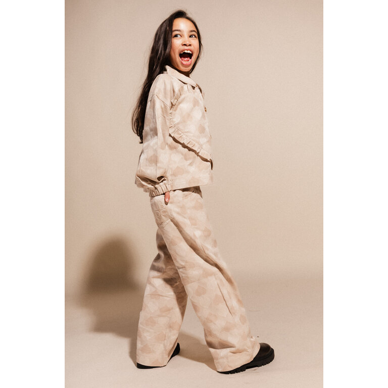 Labo de Colores LABO DE COLORES wijde broek wide leg broek meisje Liona Taupe