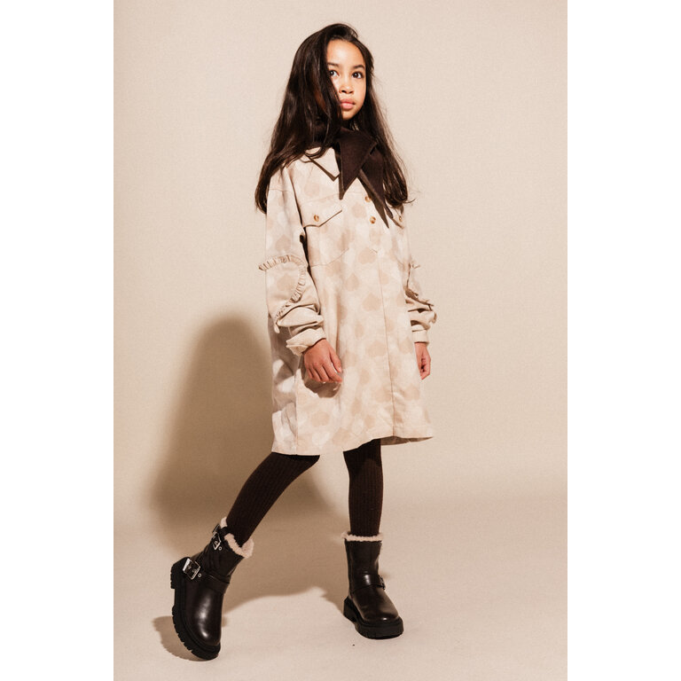 Labo de Colores LABO DE COLORES jurk dress meisje Lilia Taupe