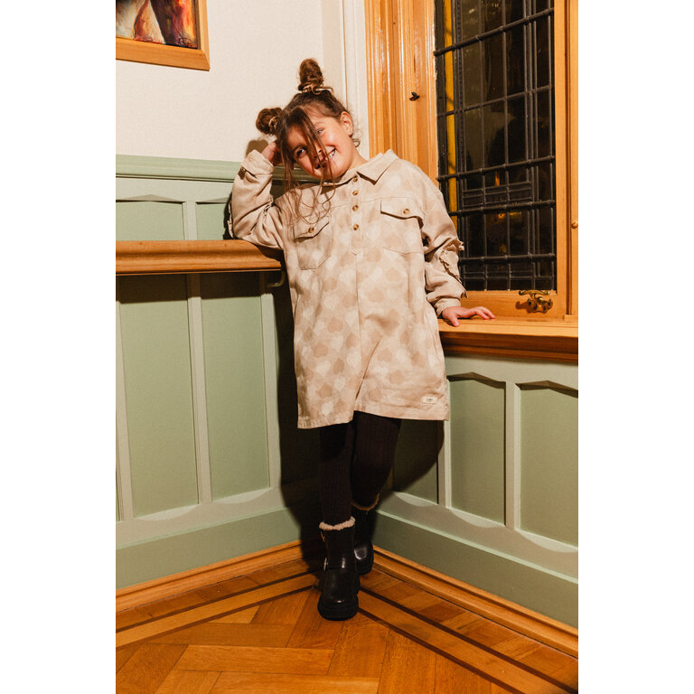 Labo de Colores LABO DE COLORES jurk dress meisje Lilia Taupe