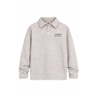 Labo de Colores Lino | Polo longsleeve | Grey melange multicolor