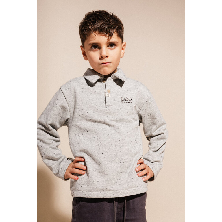 Labo de Colores LABO DE COLORES polo longsleeve shirt jongen Lino Grey Melange Multicolor (grijs mêlee multicolor)