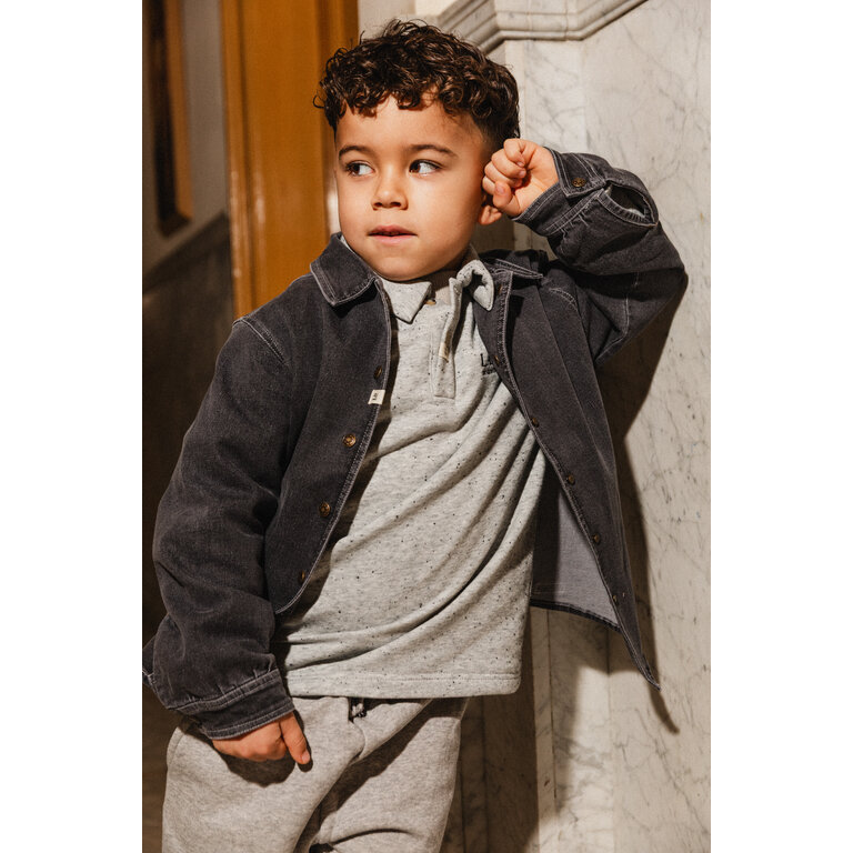 Labo de Colores LABO DE COLORES polo longsleeve shirt jongen Lino Grey Melange Multicolor (grijs mêlee multicolor)