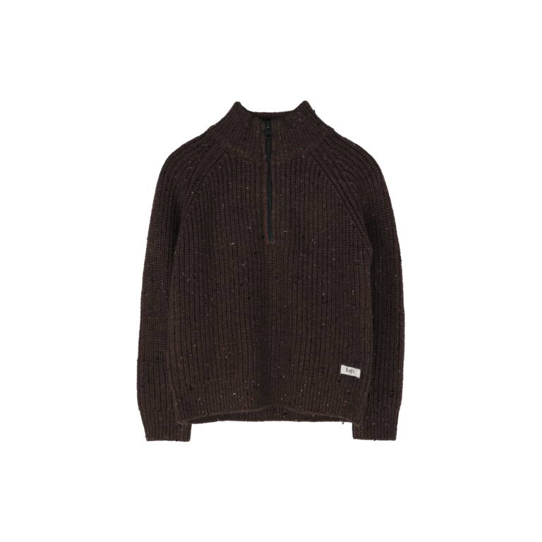 Baje Studio BAJE gebreide sweater trui jongen Fox Brown Choco (chocoladebruin)