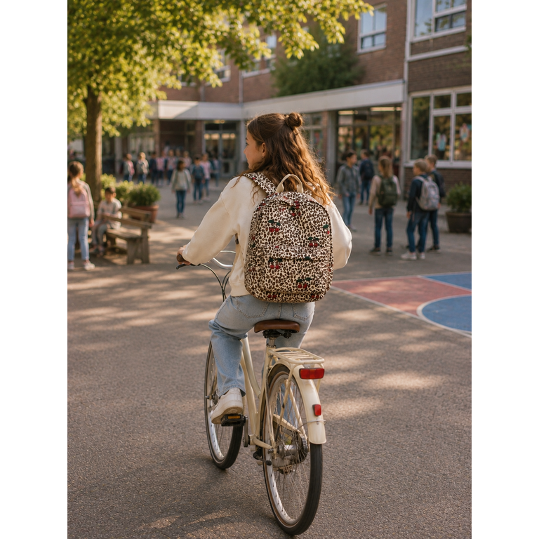 Konges Sløjd KONGES SLØJD rugzak kind Rainy Backpack Leo Cerise rugtas luipaardprint kersen (beige)