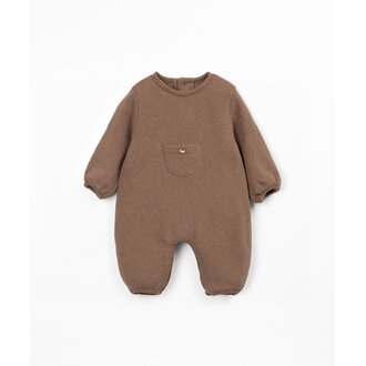PLAY UP Jersey Jumpsuit | Tufting | Brown
