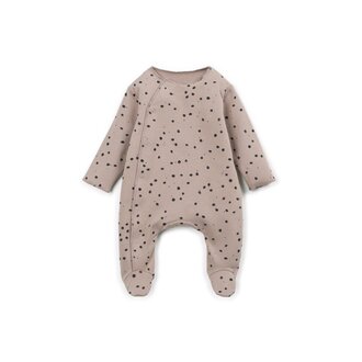 PLAY UP Printed Rib Jumpsuit | Drawing | Taupe