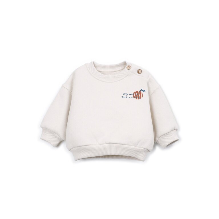 PLAY UP PLAY UP fleece sweater trui kind Sketches Ecru (gebroken wit)