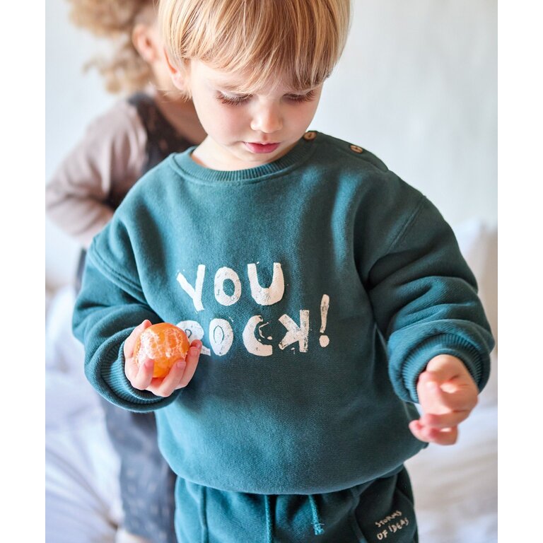 PLAY UP PLAY UP fleece sweater trui kind Fiber Green (groen)