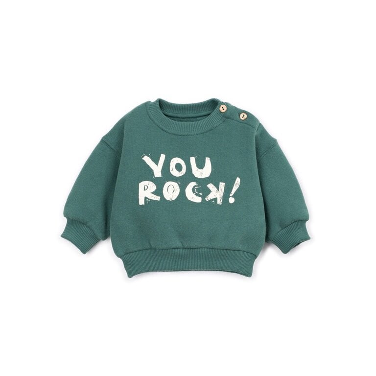 PLAY UP PLAY UP fleece sweater trui kind Fiber Green (groen)