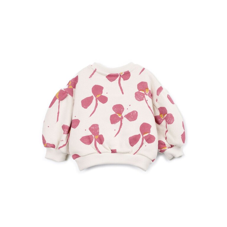 PLAY UP PLAY UP fleece sweater trui kind Printed Sketches Ecru (gebroken wit)