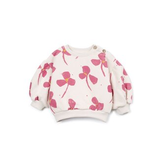 PLAY UP Printed Fleece Sweater | Sketches | Ecru