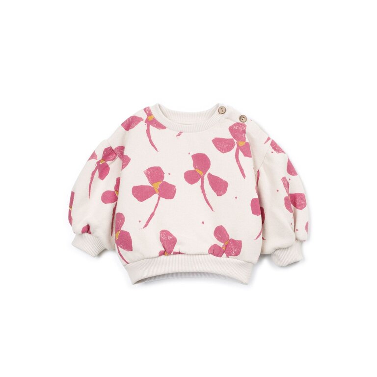 PLAY UP PLAY UP fleece sweater trui kind Printed Sketches Ecru (gebroken wit)