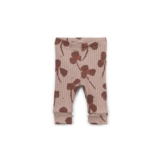 PLAY UP Printed Rib Leggings | Drawing | Taupe